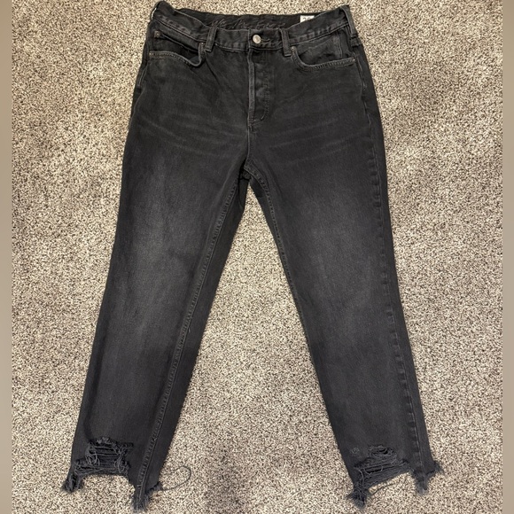 We The Free Denim - We The Free Black Distressed Ankle Jeans